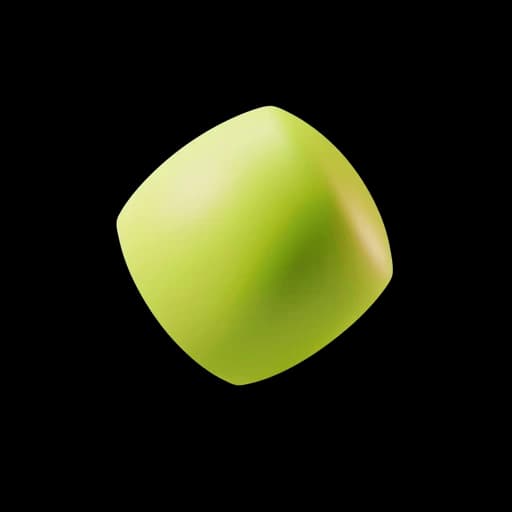 Objet 3D décoratif - Cube vert et jaune géométrique